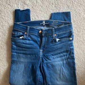7 For All Mankind Ankle Skinny Jeans - Dark Blue Wash